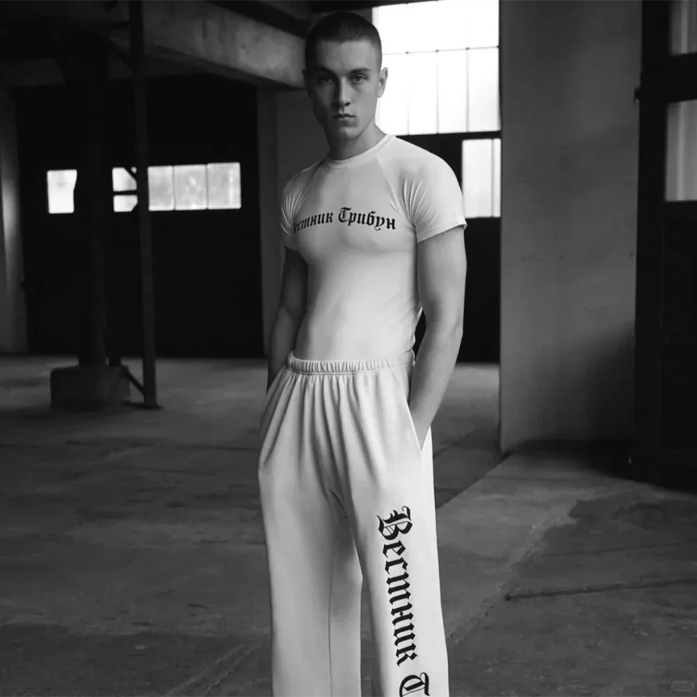 Yao Fashion Kanye DONDA HipHop Streewear Loose Russian Slogan Luxury Brand Casual Men Long Pants Oversize Sweatpants For Men