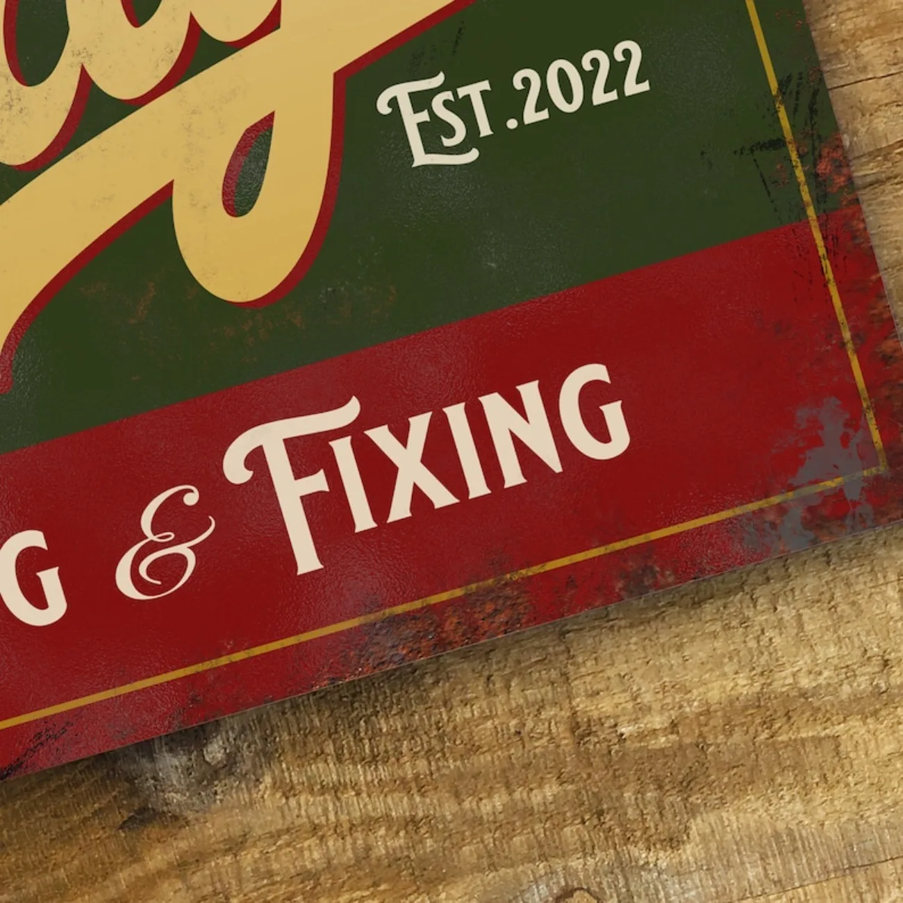 Custom Personalised Garage Metal Sign - Waterproof Aluminium Workshop Decor, Vintage Retro Wall/Door Accessory Plaque. view 6