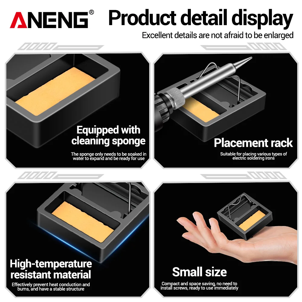 Electric Soldering Iron 2-in-1 Bracket Set with Sponge And 5-Piece Tips Welding Accessories for DIY Crafts And Home Repair