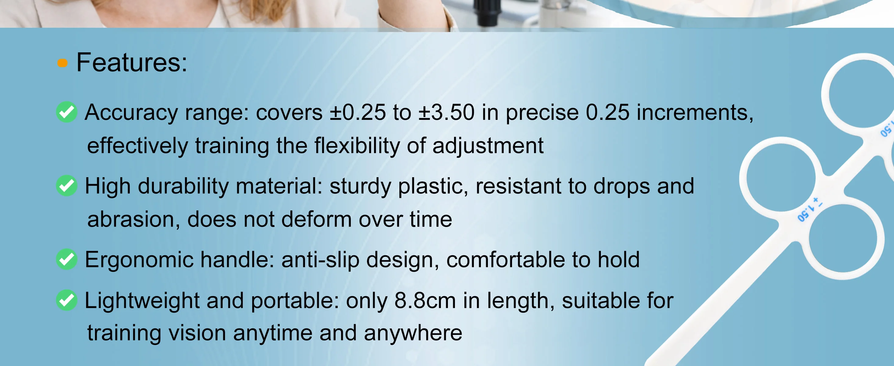 Link 4-Linsen Optischer Flipper Hochwertiger Ophthalmologischer Optometrie-Augentrainer & Okkluder für Augenpflege & Sehkorrektur FL-5 – Detail 2