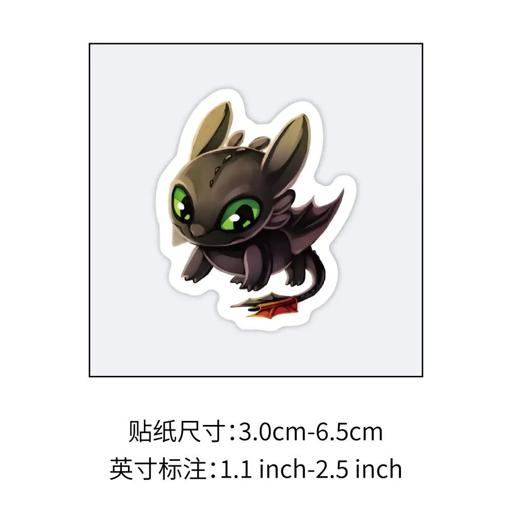 60Pcs/Set Cartoon Black Dragon Toothless Anime DIY Stickers Kawaii Compute Mobile Phone Water Cup Cute Sticker