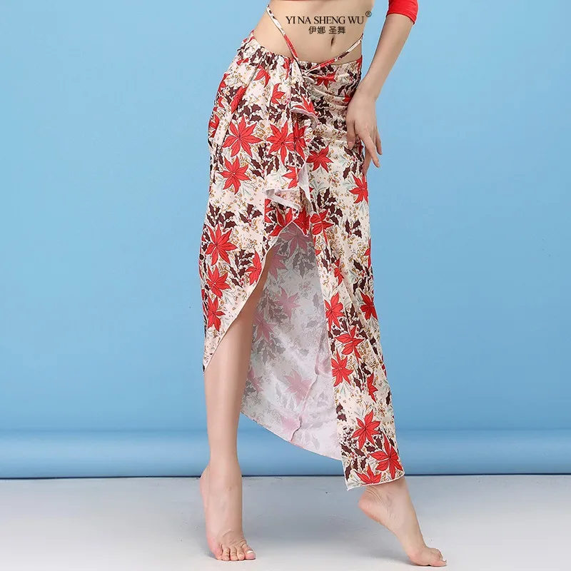 Women Modal Belly Dance Practice Skirt Oriental Performance Long Skirt Dance Side Split Slim Dress Wear Training Clothing