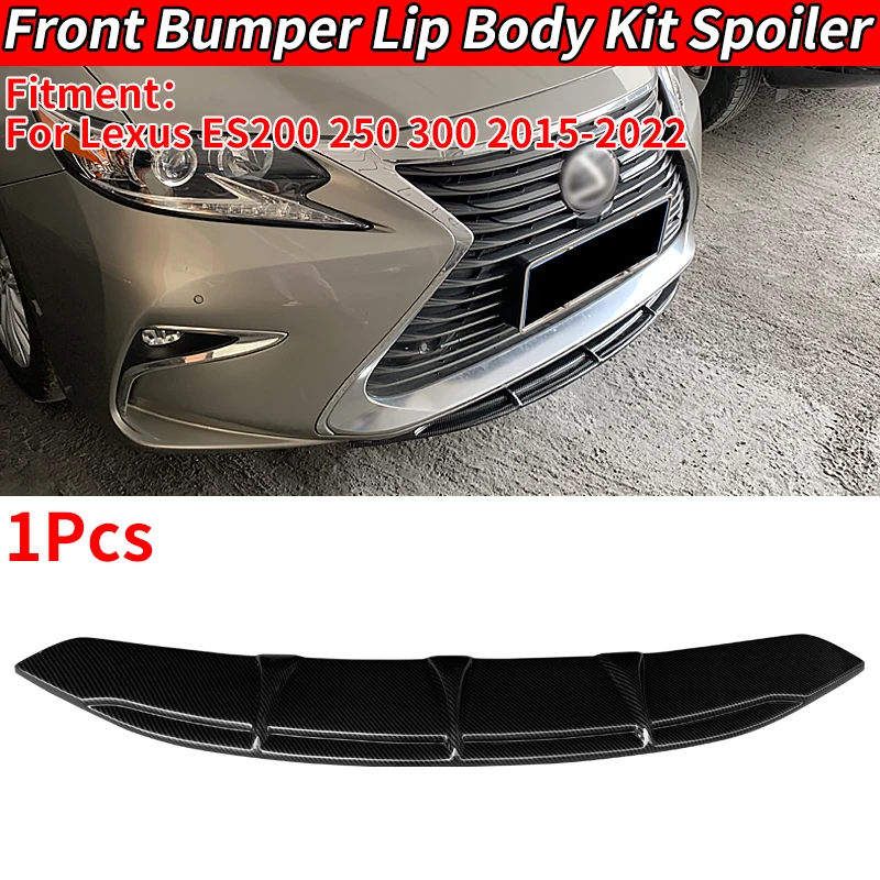 

For Lexus ES200 250 300 2015-2022 Car Exterior Decoration Front Bumper Splitter Lip Body Kit Spoiler Chin Plate Carbon Fiber ABS