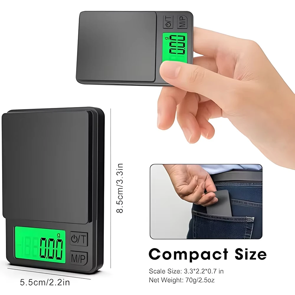 Báscula de Bolsillo de Precisión 1000g x 0.01g - Báscula Digital para Alimentos, Joyería, Onzas/Granos, Mini Báscula, Báscula Pequeña