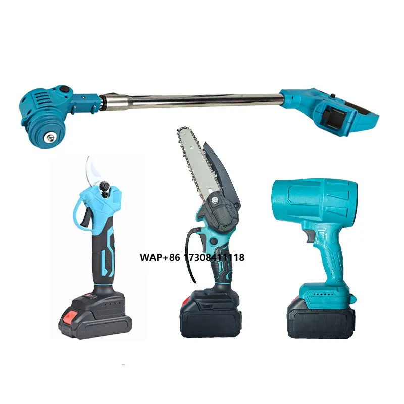 4 Pcs Set Garden Electric Tools Garden Electric Scissors One Hand Saw Lawn Mower Storm Machine Electric Pruning Shears Box Set