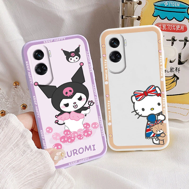 Sanrio Kuromi Melody Cover For Honor 90 Lite Case Soft TPU Cartoon Anime Painted Coque For Honor 90Lite Capa Cute Protective