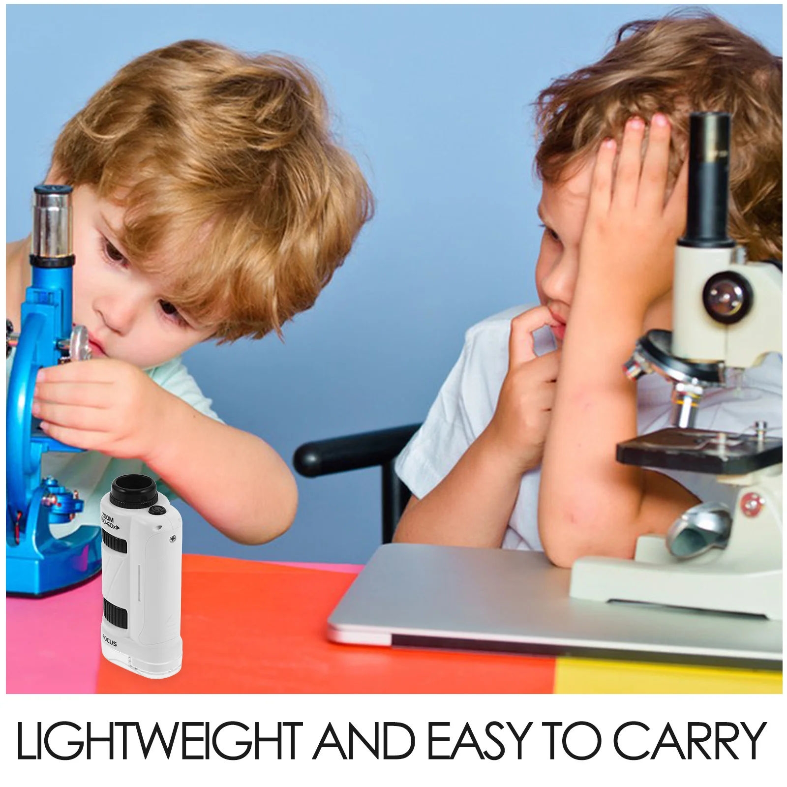 مجهر جيب محمول للأطفال، أداة مراقبة بيولوجية صغيرة محمولة باليد، خفيفة الوزن وقابلة للتعديل للعلوم المدرسية