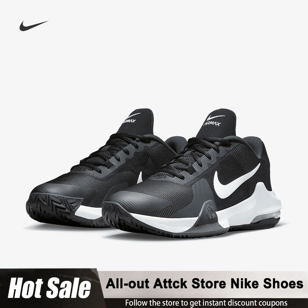 

Nike Air Max Impact 4 Official Authentic Air Max Impact Men's Low-Top Sports Training Basketball Shoes DM1124-001