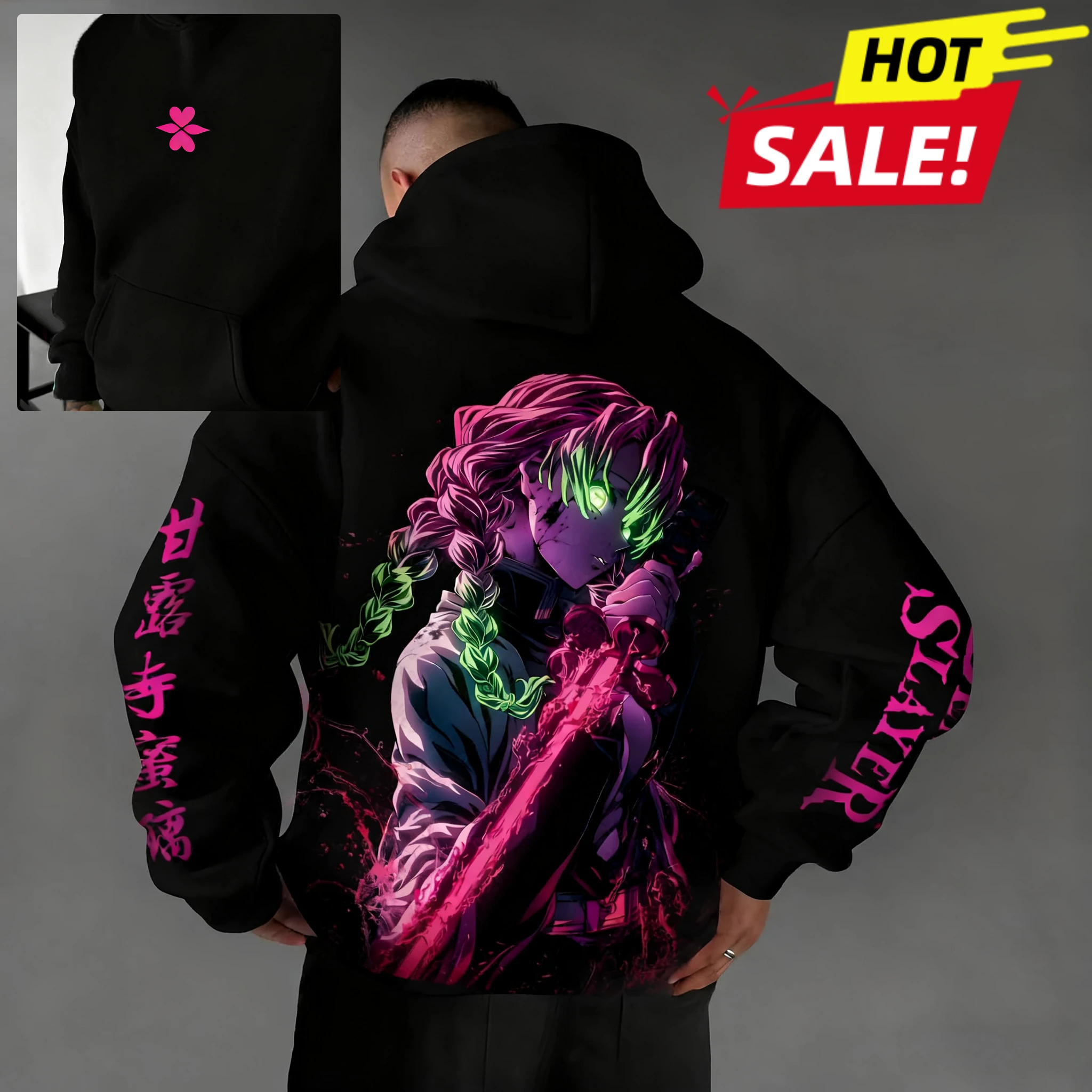 

Толстовка с 3D-принтом «Призрак лезвия» для взрослых, модная детская милая забавная семейная толстовка с тем же атмосферой, ощущение полного цвета