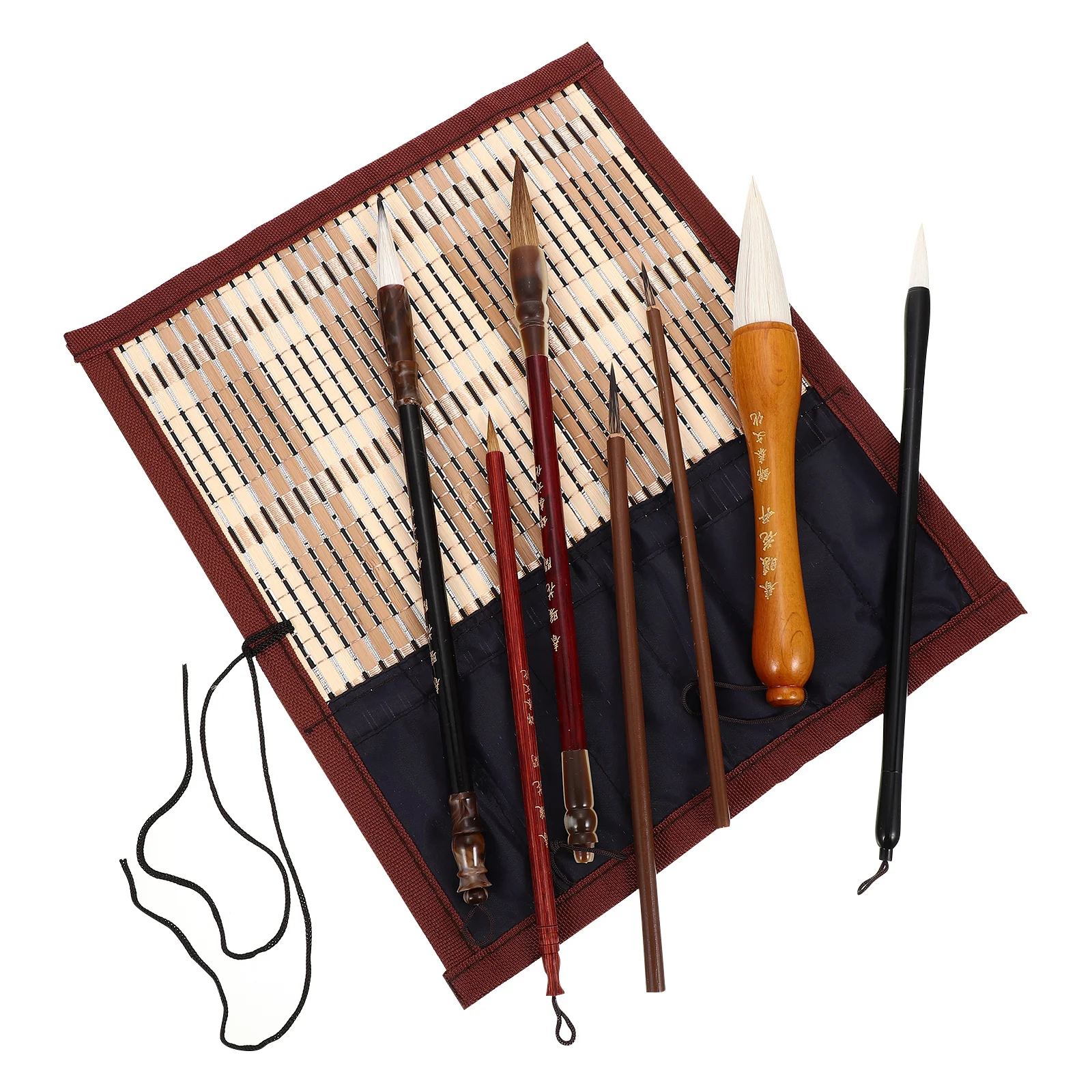 

1 Chinese Calligraphy Brush Pen Set Roll-Up Holder For Ink Painting Sumi Art Stationery Students Gift Writing Brush Set Art