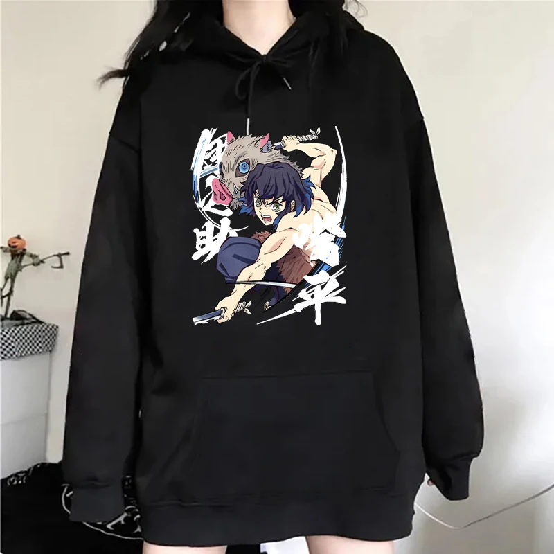 New Anime Hashibira Inosuke Printed Hoodies Women Men Sweatshirt Hooded Casual Tops Pullovers