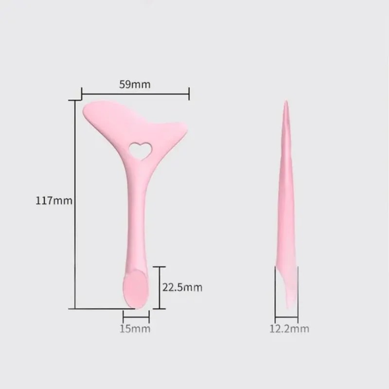 Outil de maquillage en Silicone 4 en 1, pour crème pour le visage, cuillère, Eyeliner, pochoirs pour cils, Application de rouge à lèvres