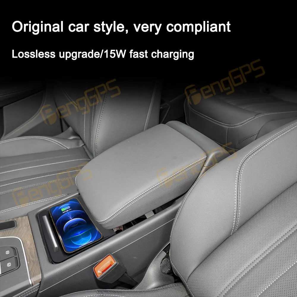 

15W Fast Car Wireless Charger For Audi Q5L SQ5 2018 2019 2020 2021 Center Console Phone Charging Pad Mat Car Accessories SAMSUNG