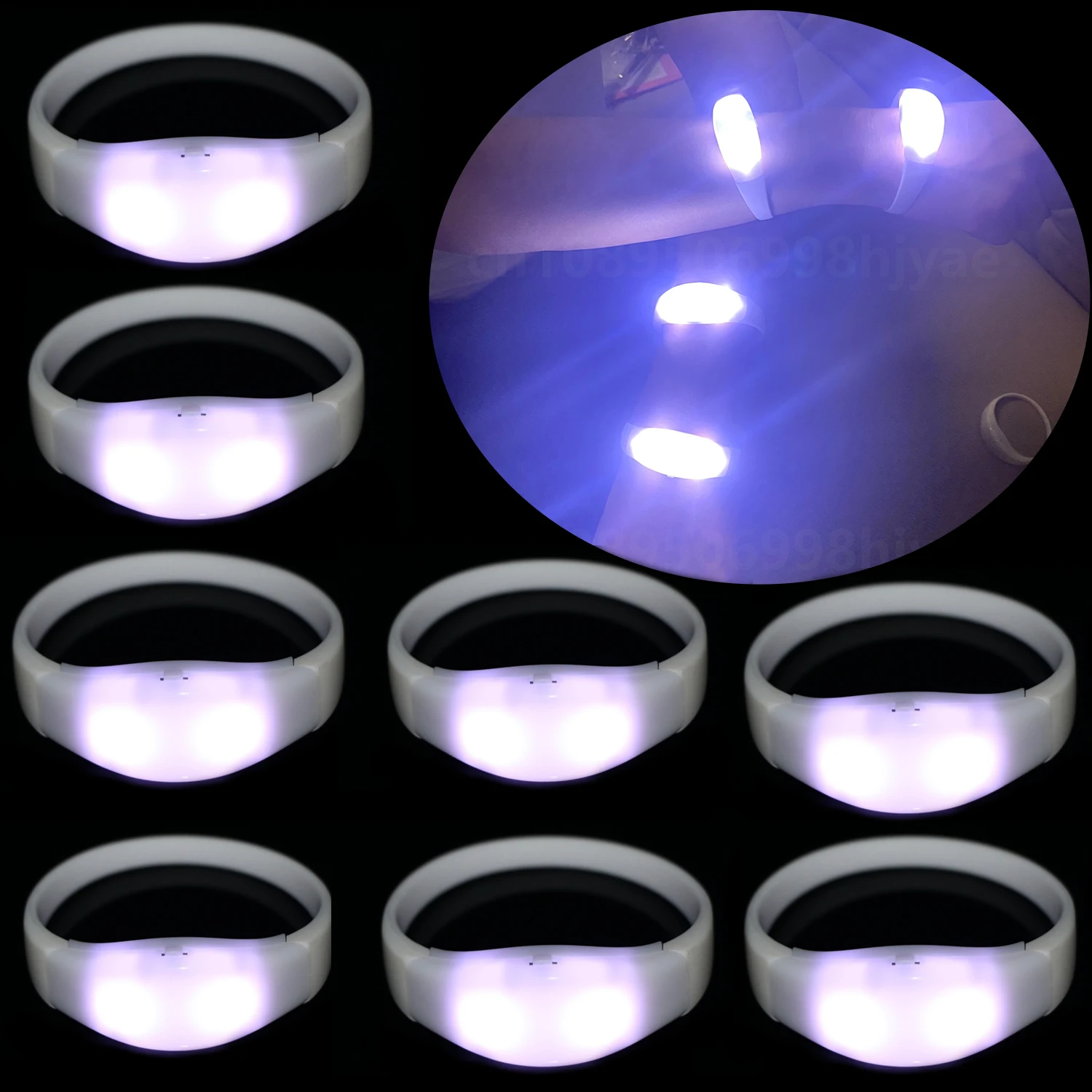 20/50/100PCS LED Bracelet Glow Bracelets Sound Control Silicone Glow Bangle Bracelet Wedding Party Favors Christmas Wholesale