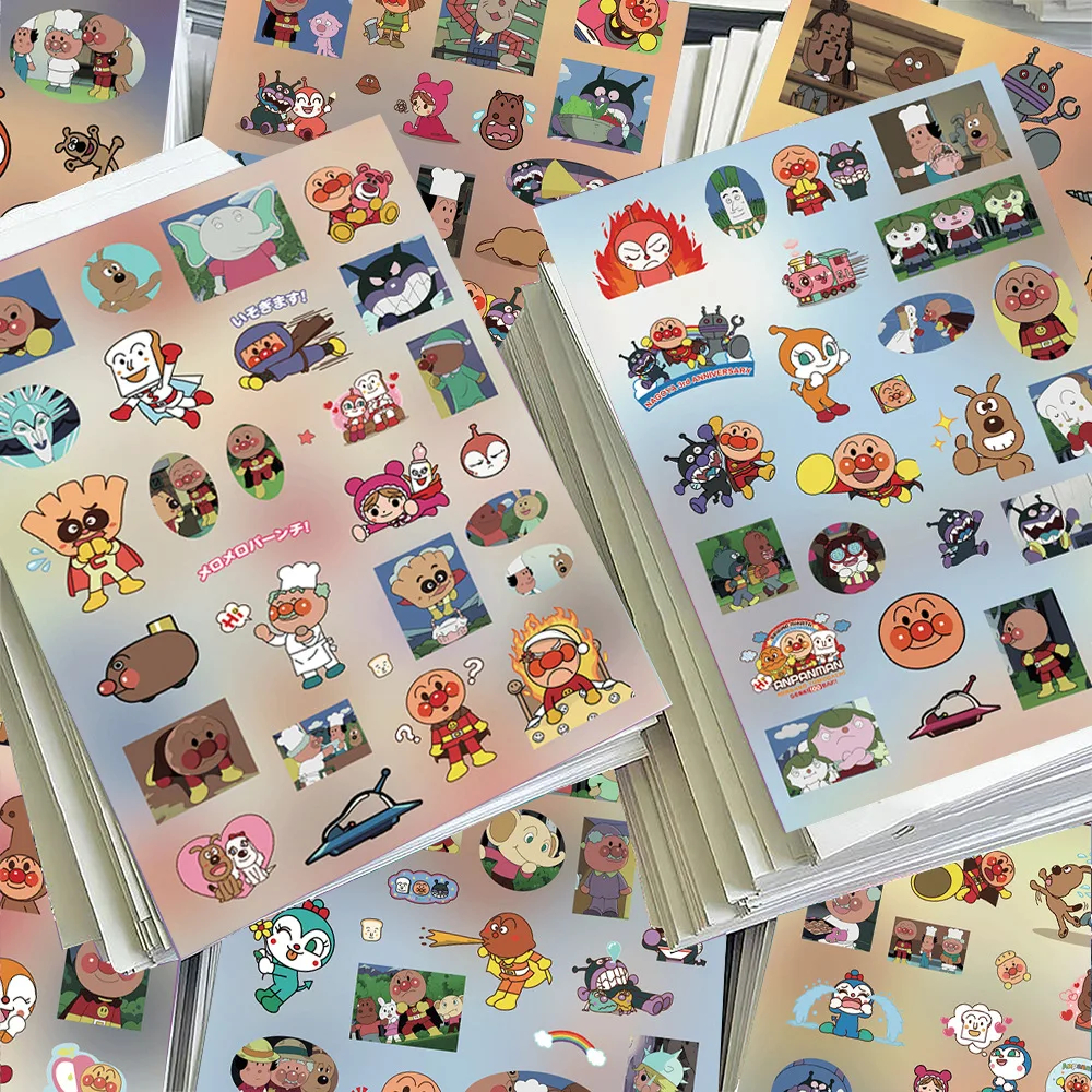 Cartoon Anpanman Kiss Cut Die Cut Stickers Sheet Baikinman Waterproof Vinyl Decals for Journal Stationery Gift