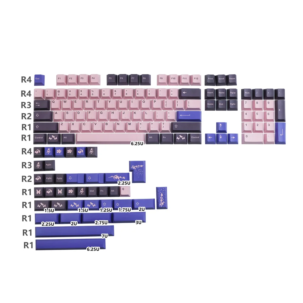 

GMK Blossom PBT Keycap ISO Enter Mechanical Keyboard Keycap Cherry Profile DYE Subbed For GH60 GK61 GK64 68 75 84 87 96 104