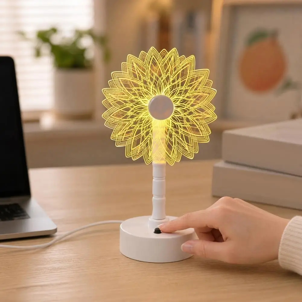 Decorative Led Lamp Acrylic Sunflower Night Light 3d Engraved Led Desk Lamp Usb Battery Powered Bedside Mood Light for Girls