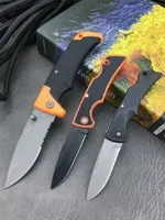 Stainless Steel Tactical Folding Knife 7Cr13Mov Blade Rubber Handle Lightweight Outdoor Survival Hunting Knife Camping EDC Tool