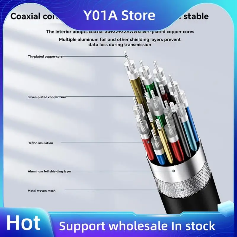 

Y01A 240W PD For Thunderbolt 5 Type C Cable Fast Charging & 120Gbps High-Speed Data USB-C Full-Function Cable