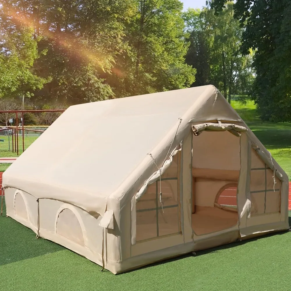 

Inflatable Tents for Camping 4-6 Person with Hand Pump, Quick Setup Inflatable Blow Up Tent House, 4 Season Waterproof Windproof