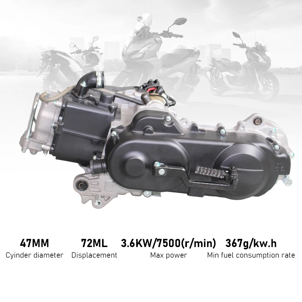 Horizontal 72cc 4 Stroke CDI Motorcycle Scooter Engine Kit High Speed CVT Electric Kick Start Strong Power Durable Structure