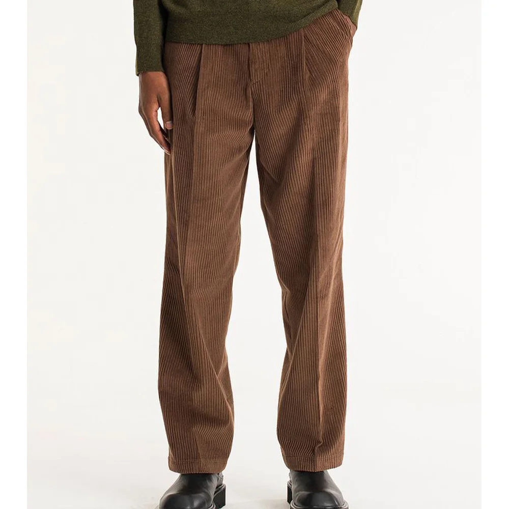 

Мужские вельветовые классические брюки с плоской передней частью, прямые повседневные деловые повседневные брюки, удобные дышащие модные формальные брюки