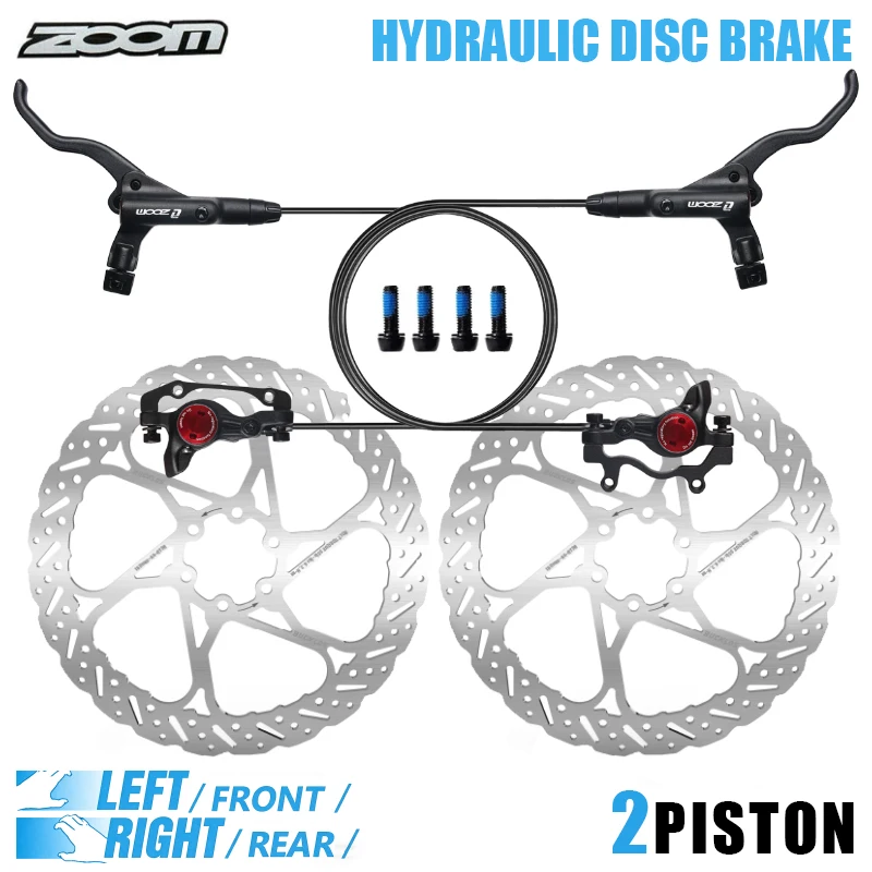

Гидравлический дисковый тормоз ZOOM для велосипеда, 750 мм/1350 мм, комплект дисковых тормозов из алюминиевого сплава, 2 поршня, для MTB и шоссейных велосипедов