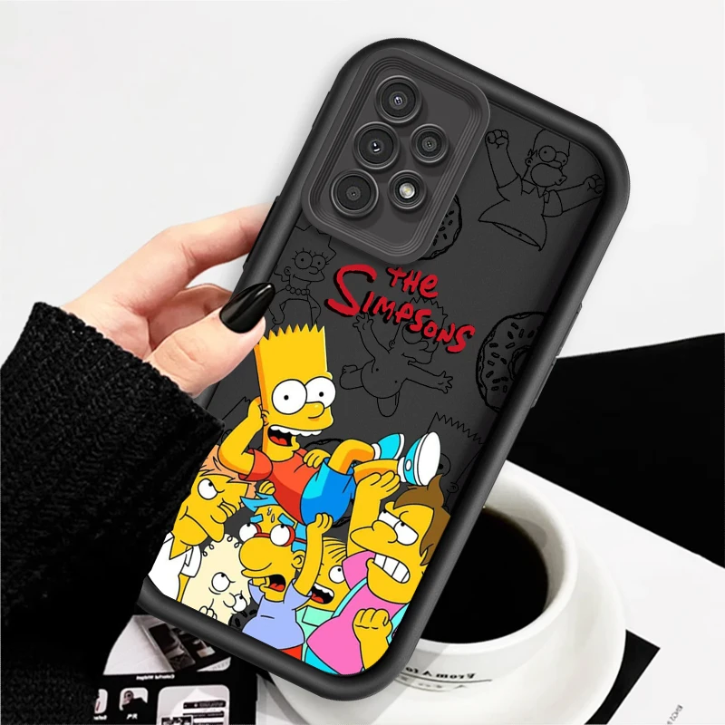 Simpson Cartoon Cute Anime For Samsung A73 A71 A54 A53 A52 A51 A33 A32 A21S A14 A13 A12 A03 A04 A05 5G Eye Ladder TPU