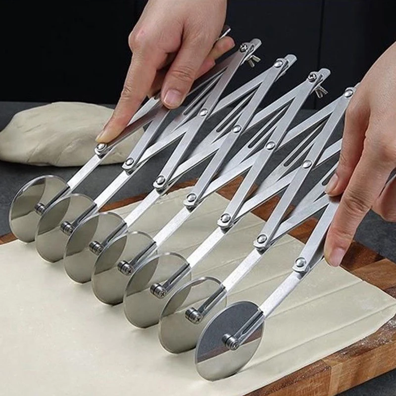3/5/7 Wheel Cutter Dough Divider Cutter Dough Knife Flexible Roller Blade Pizza Pastry Peeler Stainless Steel Baking Pan Tool