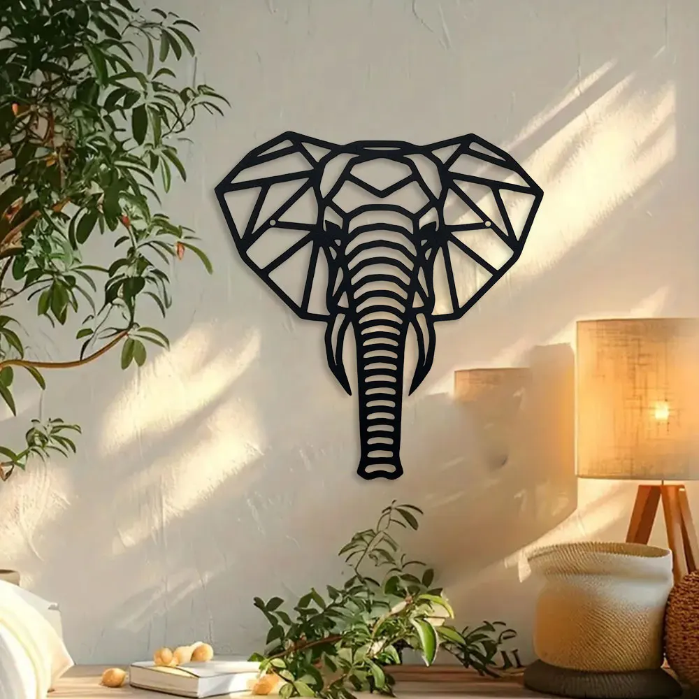1pc Elephant Wall Decor, Metal Artwork, Scene Decoration, Room Decoration, Suitable for Home Outdoor Wall Decoration