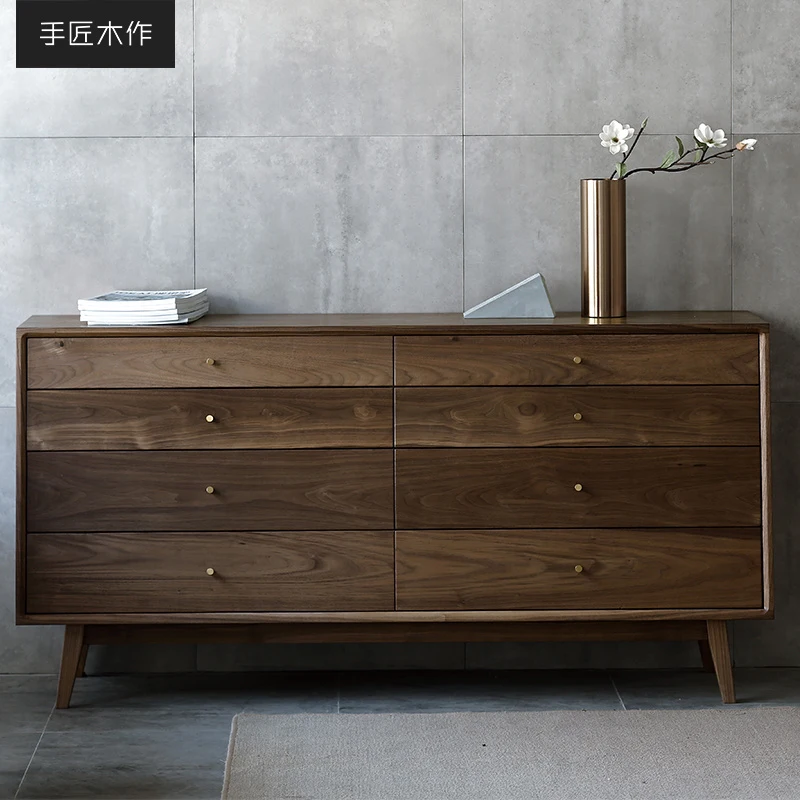 

Nordic solid wood eight-bucket cabinet, bedroom locker, living room