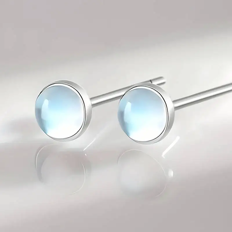 Huitan Einfache, elegante Ohrstecker mit imitiertem Mondstein für Damen, vielseitiges Accessoire für den Alltag, eleganter Party-Trendschmuck für Damen