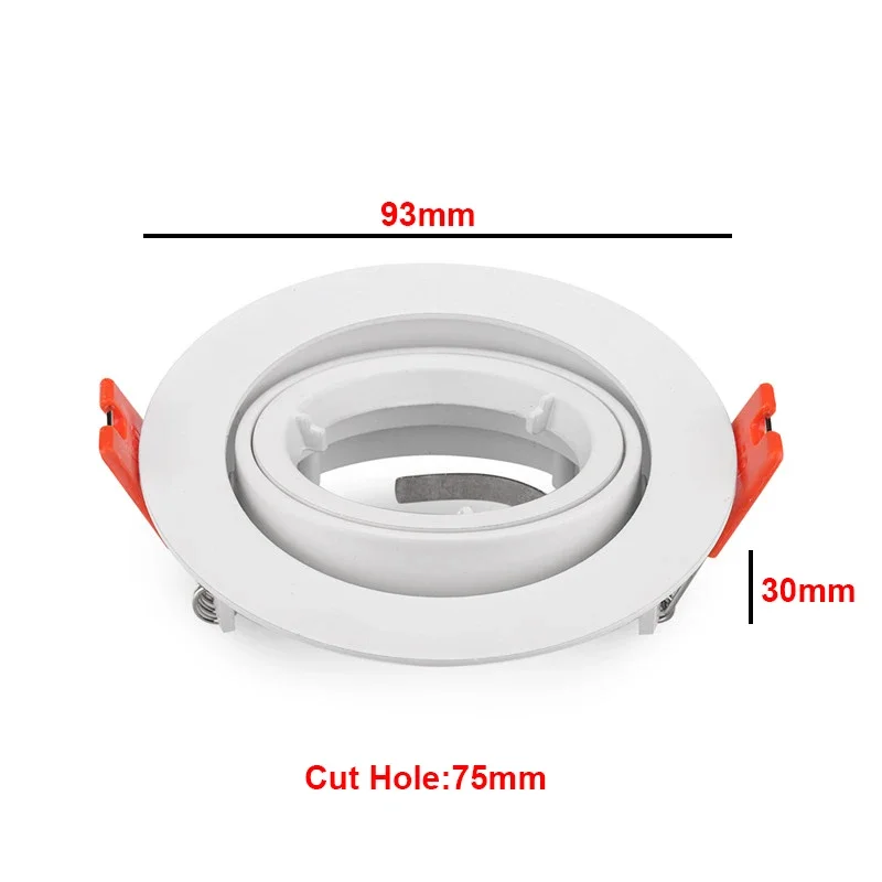 5 Pcs Commercial Interior Lighting Fixture LED Downlight Fittings Cutout 75mm Downlight Frame with MR16 Lamp-socket