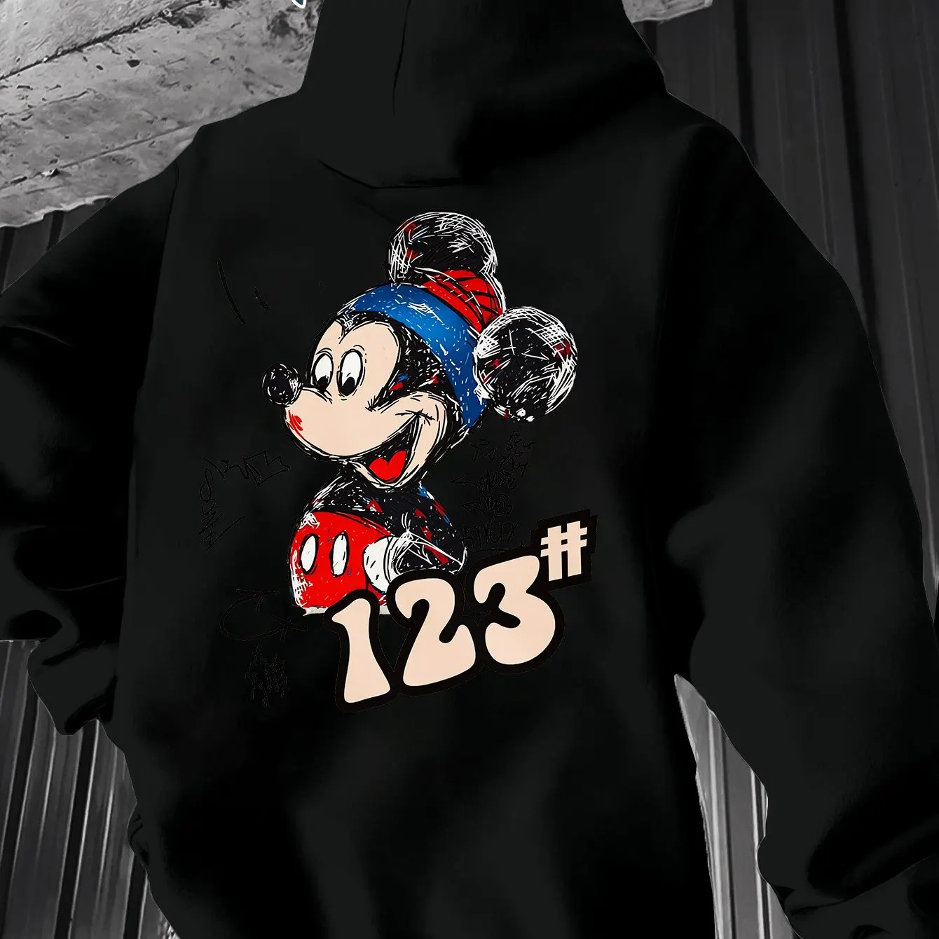 ديزني ميكي ماوس الرجال هوديي الخريف الشتاء عارضة للجنسين البلوز البلوز رياضية الملابس هودي المتضخم الشارع الشهير