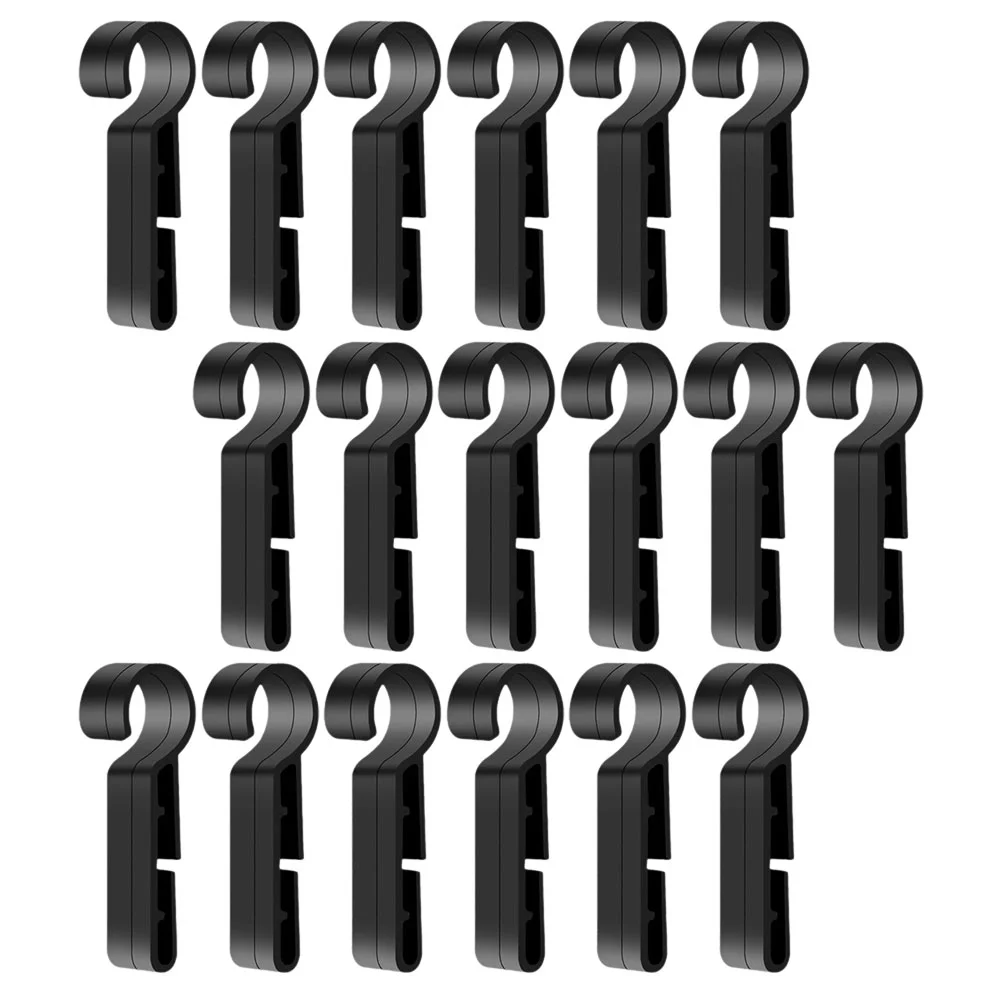 30 Pcs Hard Hat Headlight Buckle Flash Clip for Belt Clips Bag Hanging Black Mount