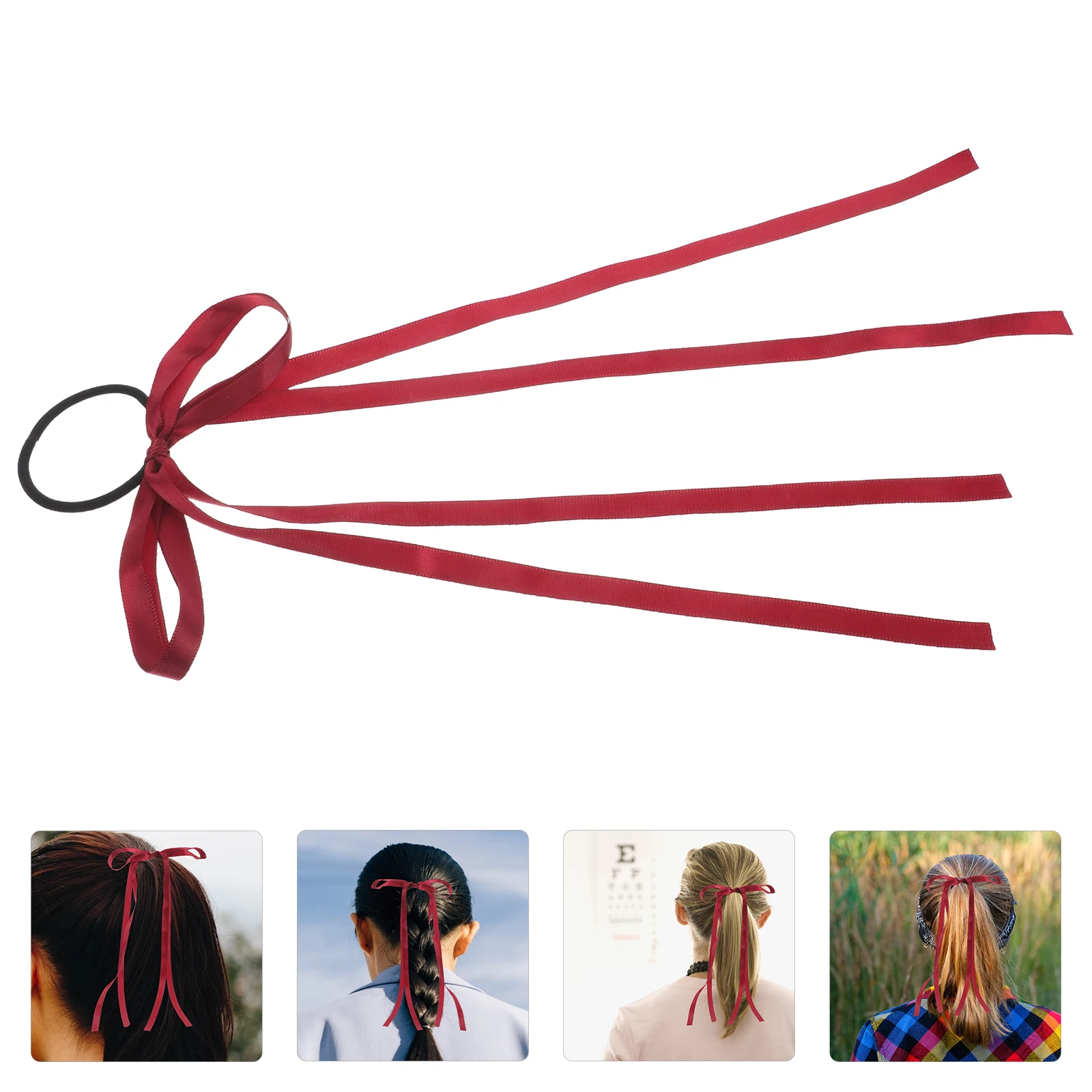 

Bowknot Ties Elastic Fabric Bands For Women Girls Fine Thin Hair Stylish Ponytail Holders Lightweight Comfortable