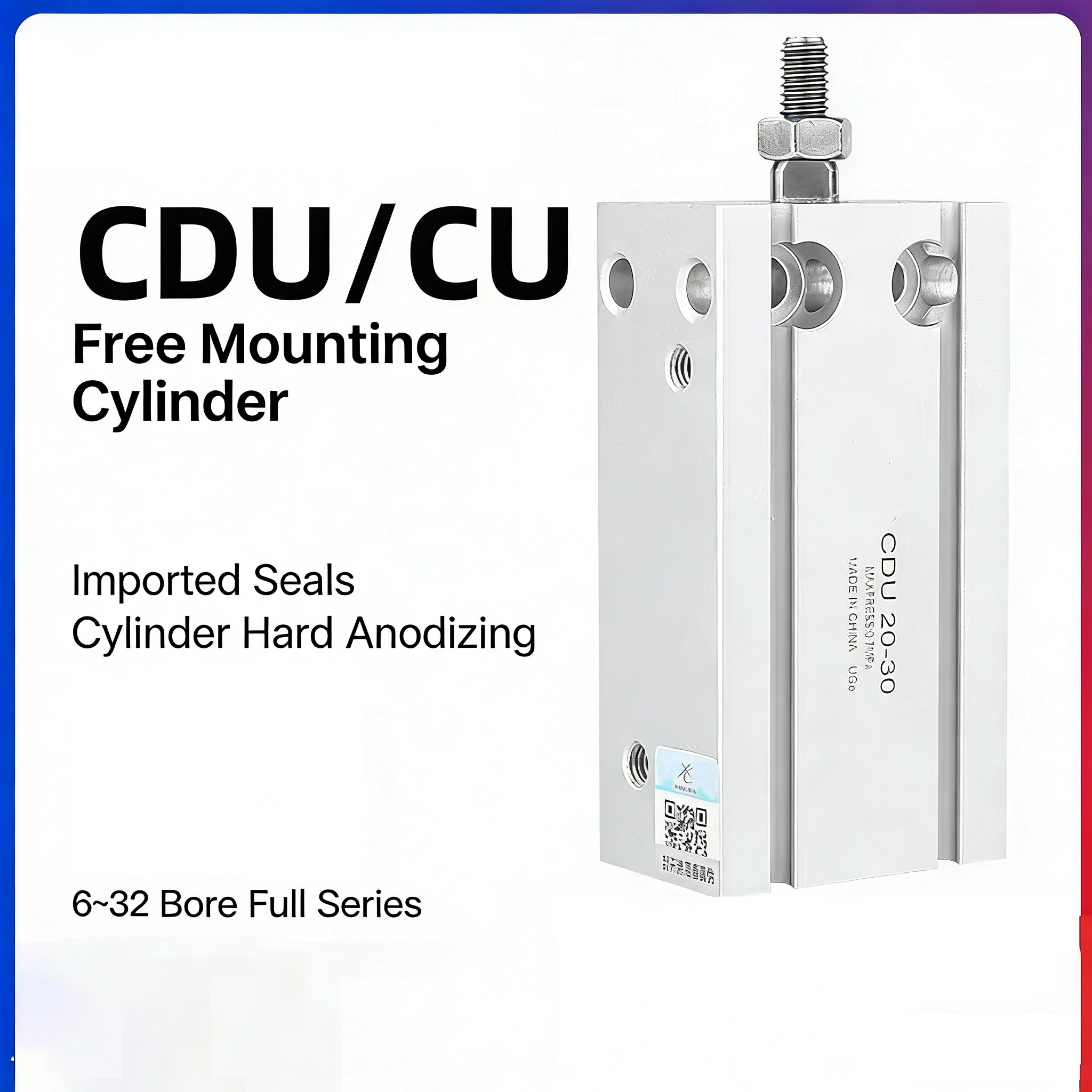 Cilindro Neumático Pequeño de Instalación Libre CDU CU6/10/16/20/25/32-10*15*20*25*30*50