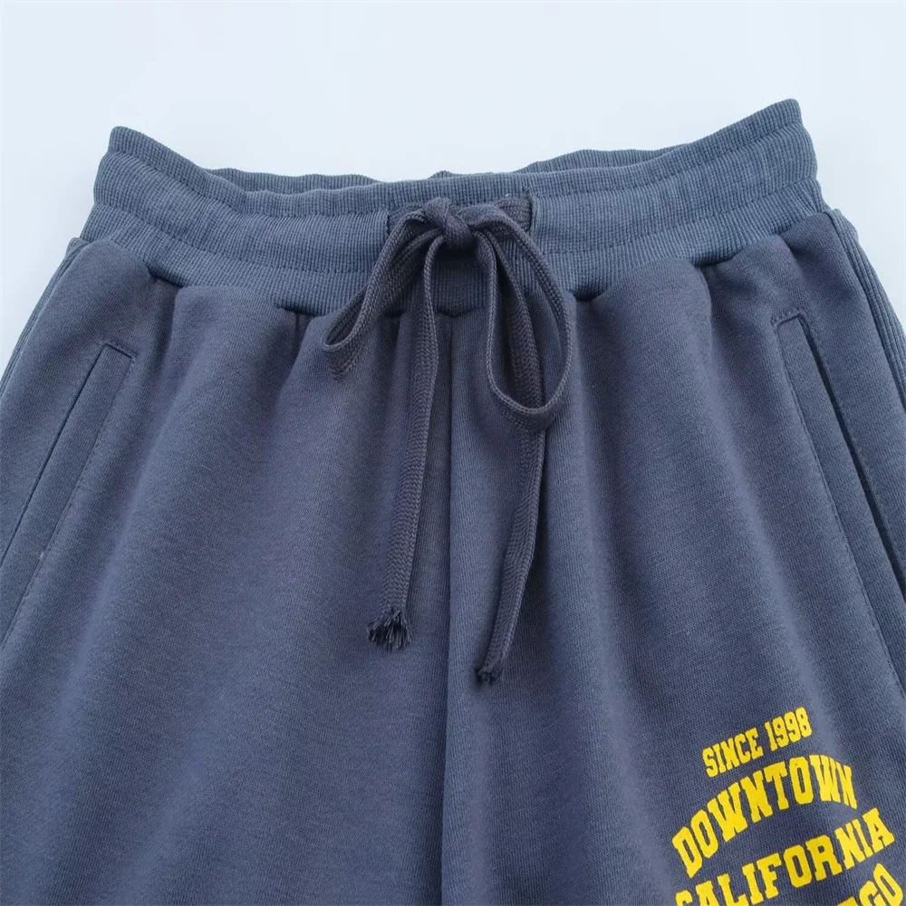 Zomermode T-shirt met ronde hals en korte mouwen met letterprint voor casual damesshorts