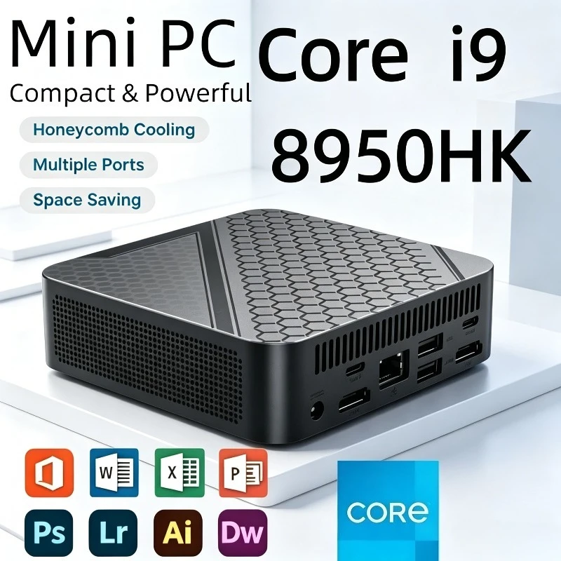 New High-Performance Mini PC  Intel i9 8950HK Portable Mini Gaming Desktop PC 16GB RAM 1TB/2TB 4K WiFi6 USB