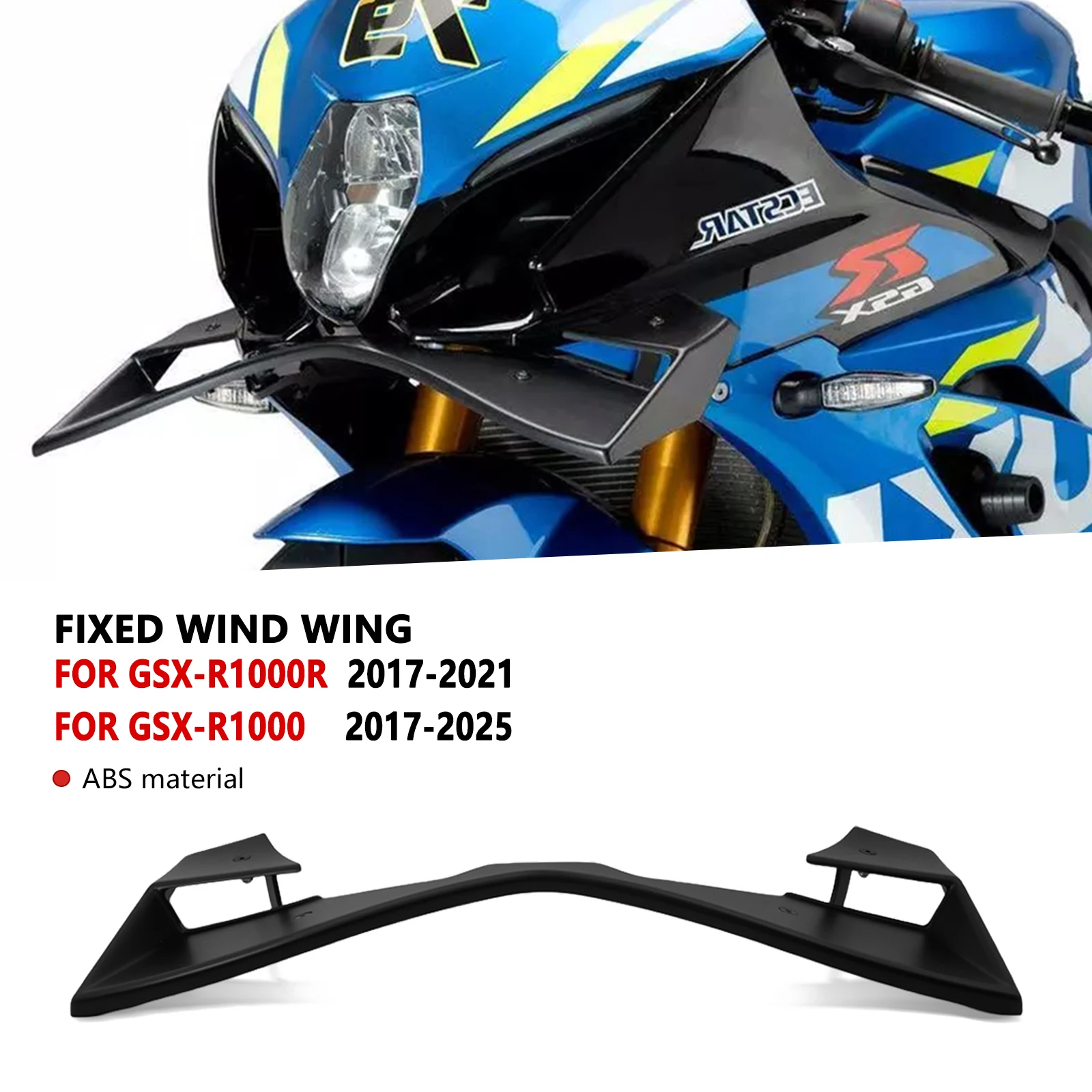 For GSX-R1000 2017-2025 GSX R1000R 2017-2021 Motorcycle Downforce Naked Frontal Spoilers Winglet Aerodynamic Wing Front Spoiler
