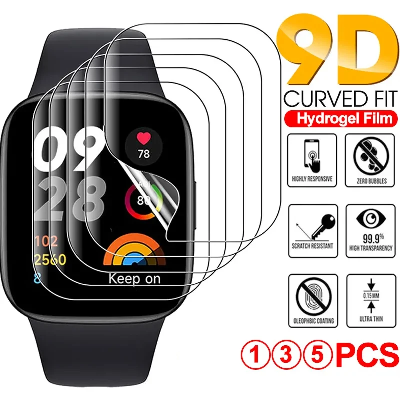 Film de protection en hydrogel souple pour Xiaomi, Mi Watch, Document Lite 2019, Protecteur d'écran pour Redmi Watch 2, 3 Lite, Casque actif