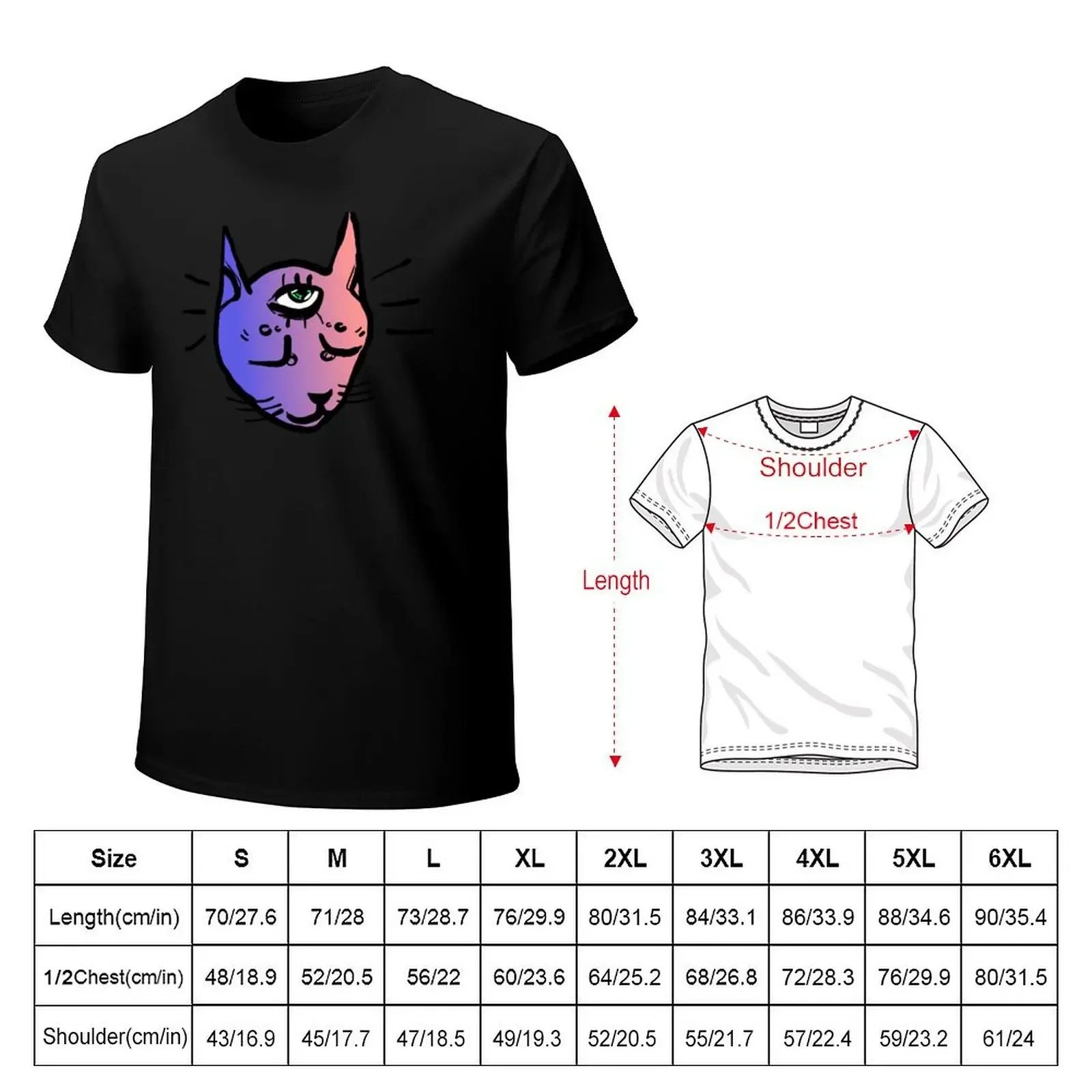 psychic cat T-Shirt shirts graphic summer clothes designer shirts oversizeds mens t shirts top quality