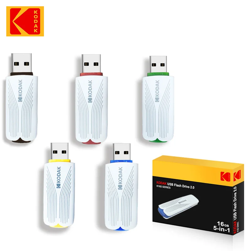 Kodak 16GB USB 2.0 Flash Drive High Speed U Disk - 5 Colors All-in-One Portable Storage Multi-Device Support