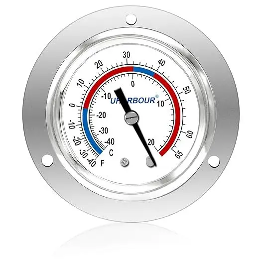 Stainless Steel Cooler Thermometer -40 To 65F Large Temperature Gauge For Refrigerator Bar Restaurant Kitchen Monitoring Tool