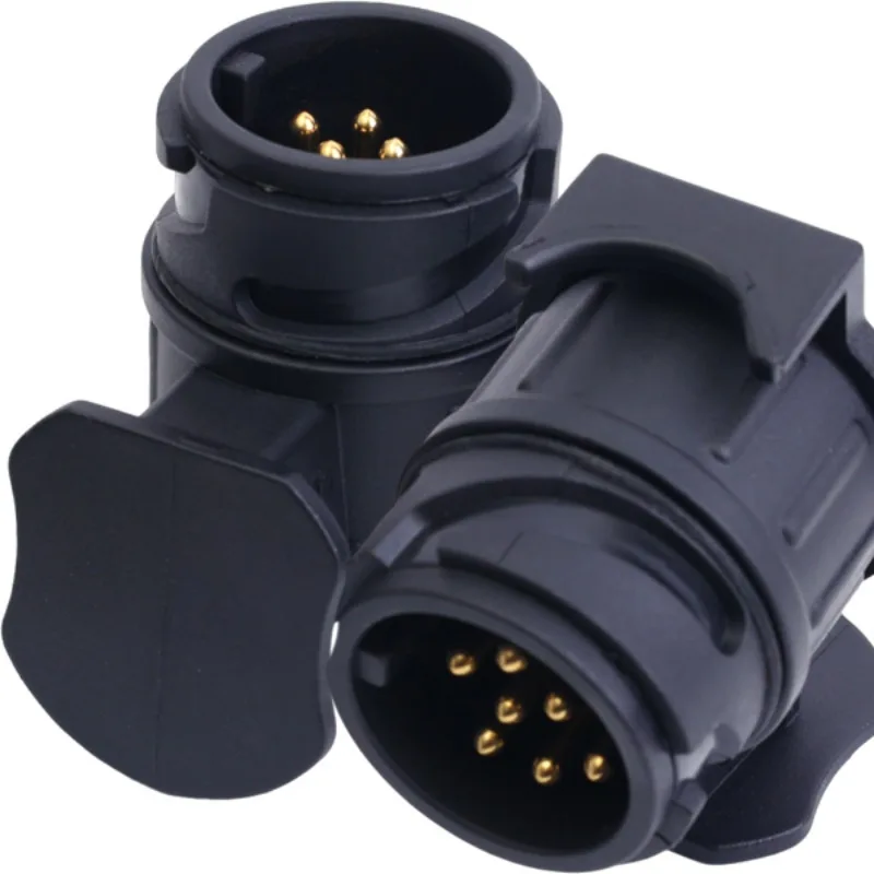 

Черный 13-7-контактный адаптер, разъем для прицепа, 12 В, буксировочные вилки для фаркопа, адаптер для защиты соединений, разъем A30