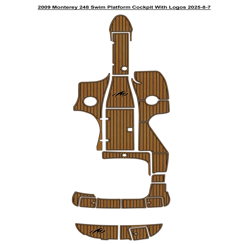 

2009 Monterey 248 Swim Platform Cockpit Pad Boat EVA Foam Faux Teak Deck Floor Mat SeaDek Gatorstep Style Self Adhesive sufd9mjd