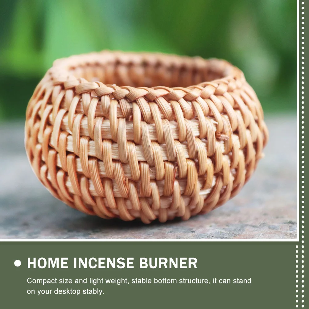 

2pcs Rattan Woven Incense Burner Home Decoration Aroma Furnace For Bedroom Office Desktop Use Household Censer Aromatherapy