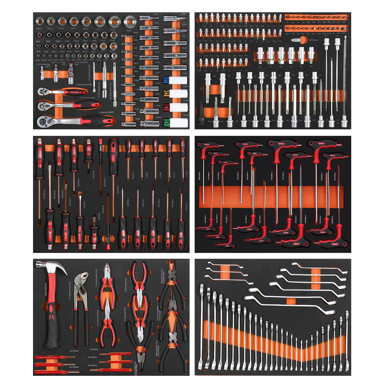 Professional 7 Drawers Roller Tool Sets Box Storage Tool Trolley/ Chest/ Cabinet / Cart for 273PCS Tools Set