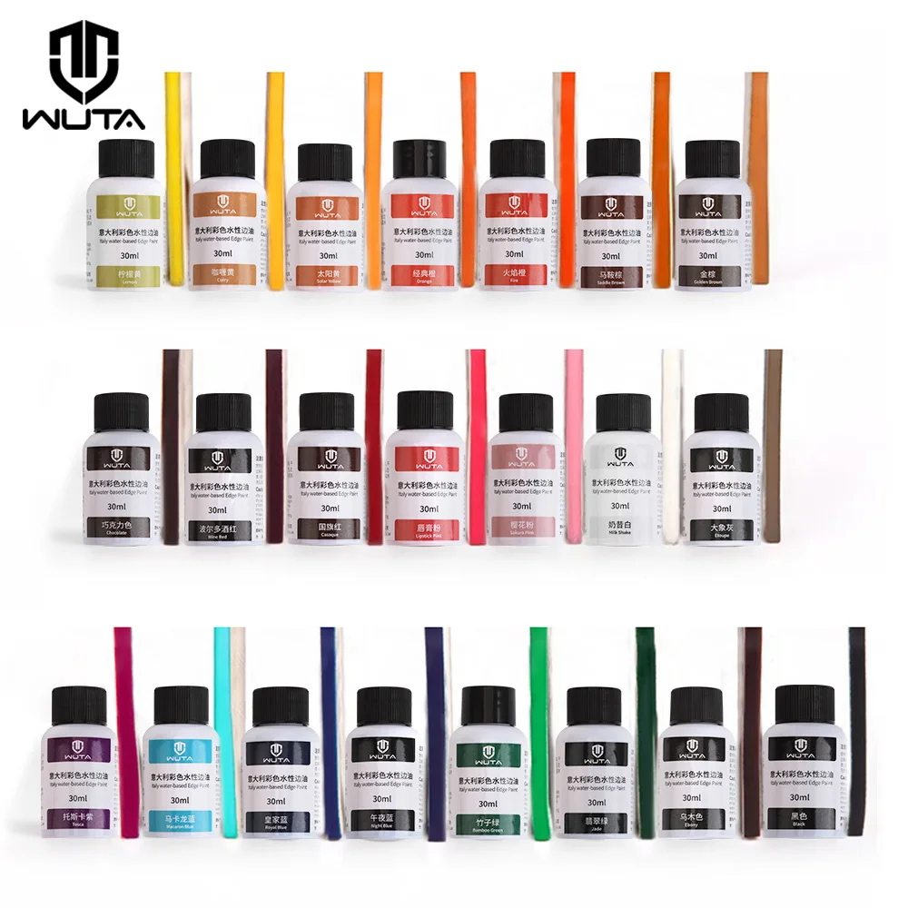 WUTA 30ml profesjonalna farba do krawędzi skórzanych farba olejna krawędź opatrunek kolorowe płaszcze wykończenie skóry materiały DIY Craft skórzane krawędzie obuwia — zdjęcie 2