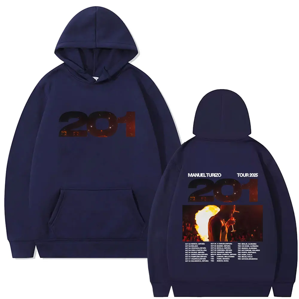 Manuel Turizo 201 Tour 2025 Hoodie Men's Hip Hop Fashion Oversized Pullover Hoodies Male Casual Fleece Cotton Hooded Tracksuit